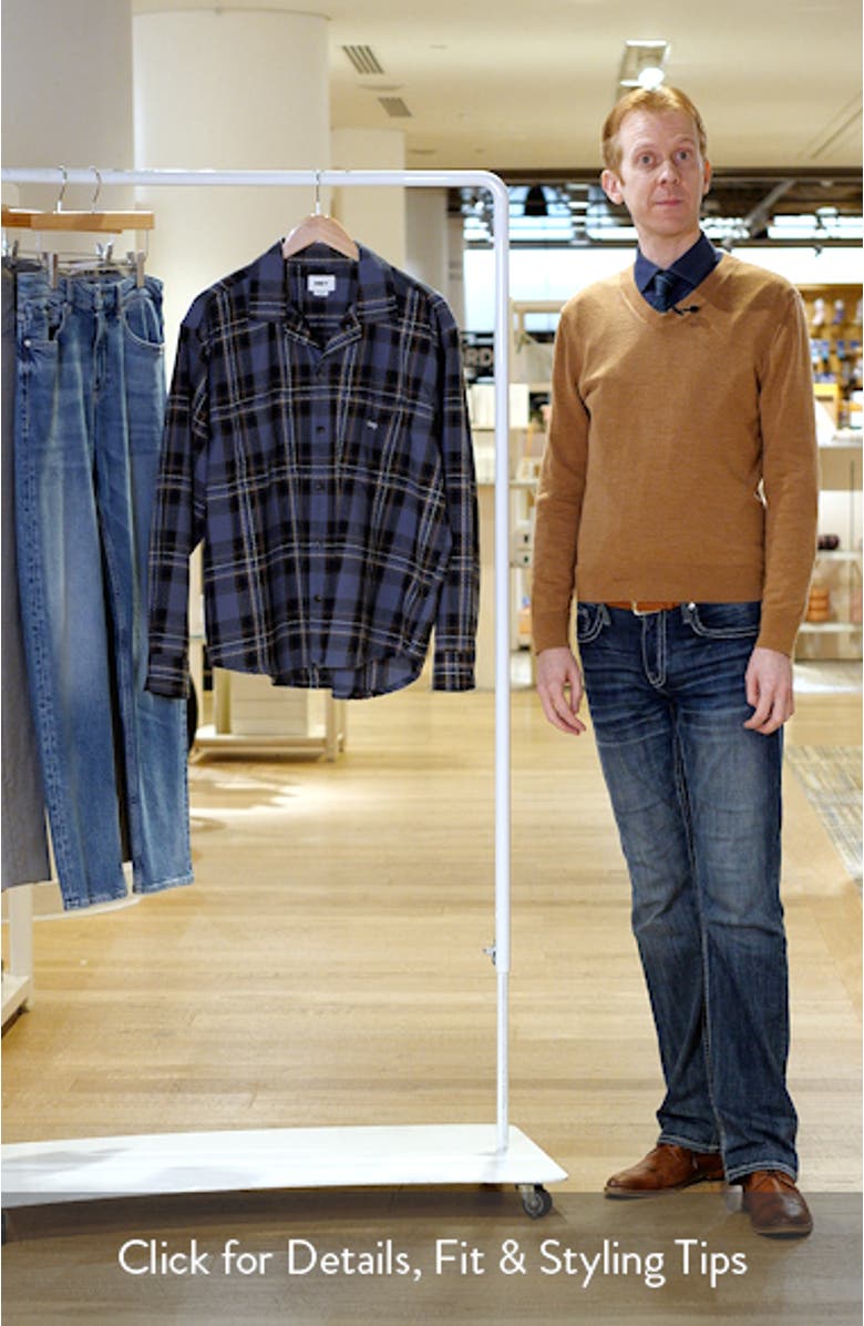 Bradley Plaid Long Sleeve Flannel Camp Shirt, sales video thumbnail