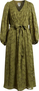 Anne Klein Floral Appliqué Long Sleeve Dress