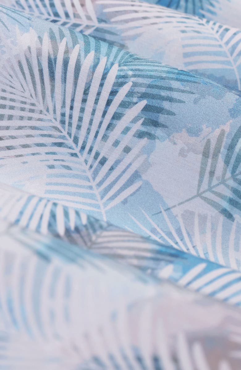 Bugatchi Jackson Palm Leaf Print Camp Shirt, Alternate, color, Teal