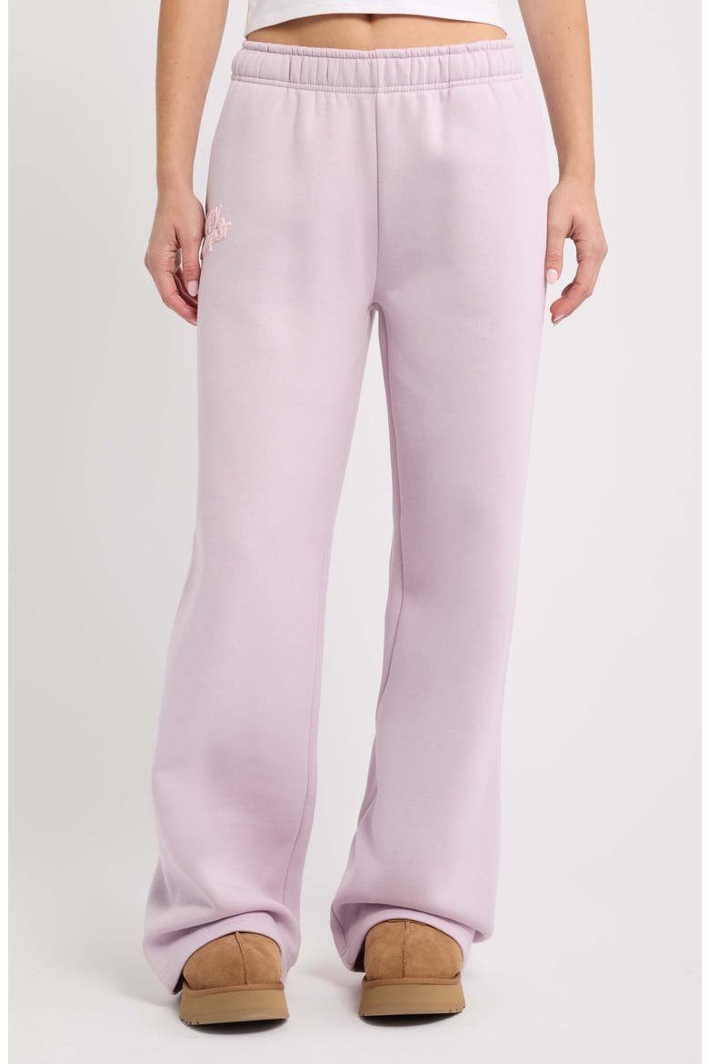 Fleece Wide Leg Sweatpants, Main, color, LILAC