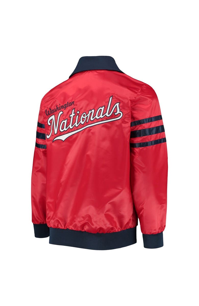 STARTER Men's Starter Red Washington Nationals The Captain II Full-Zip Varsity Jacket, Alternate, color, 