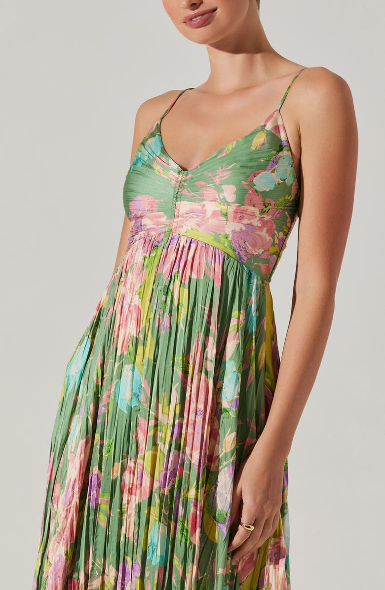 ASTR the Label Maeve Midi Dress, Alternate, color, Green Pink Floral