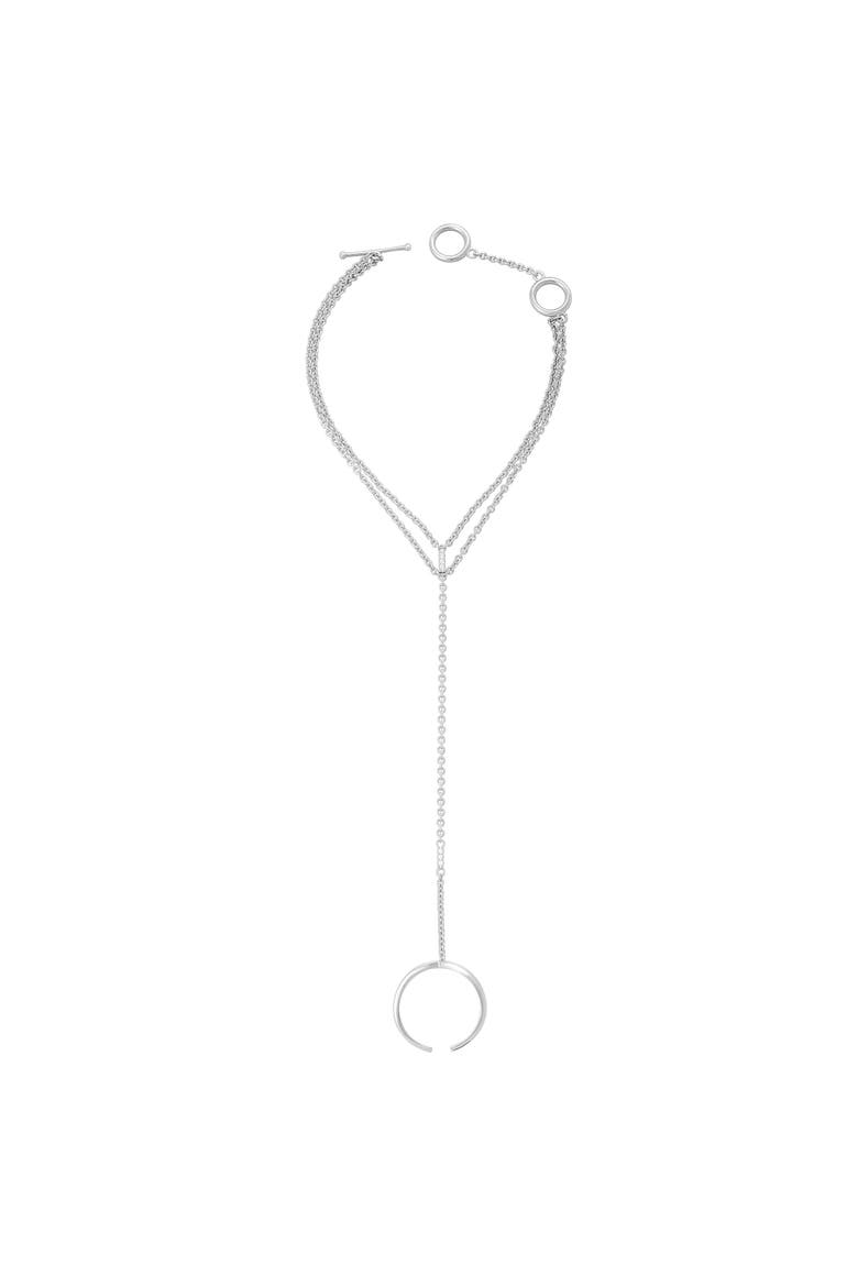 Skinny Drip Hand Chain, Main, color, Sterling Silver