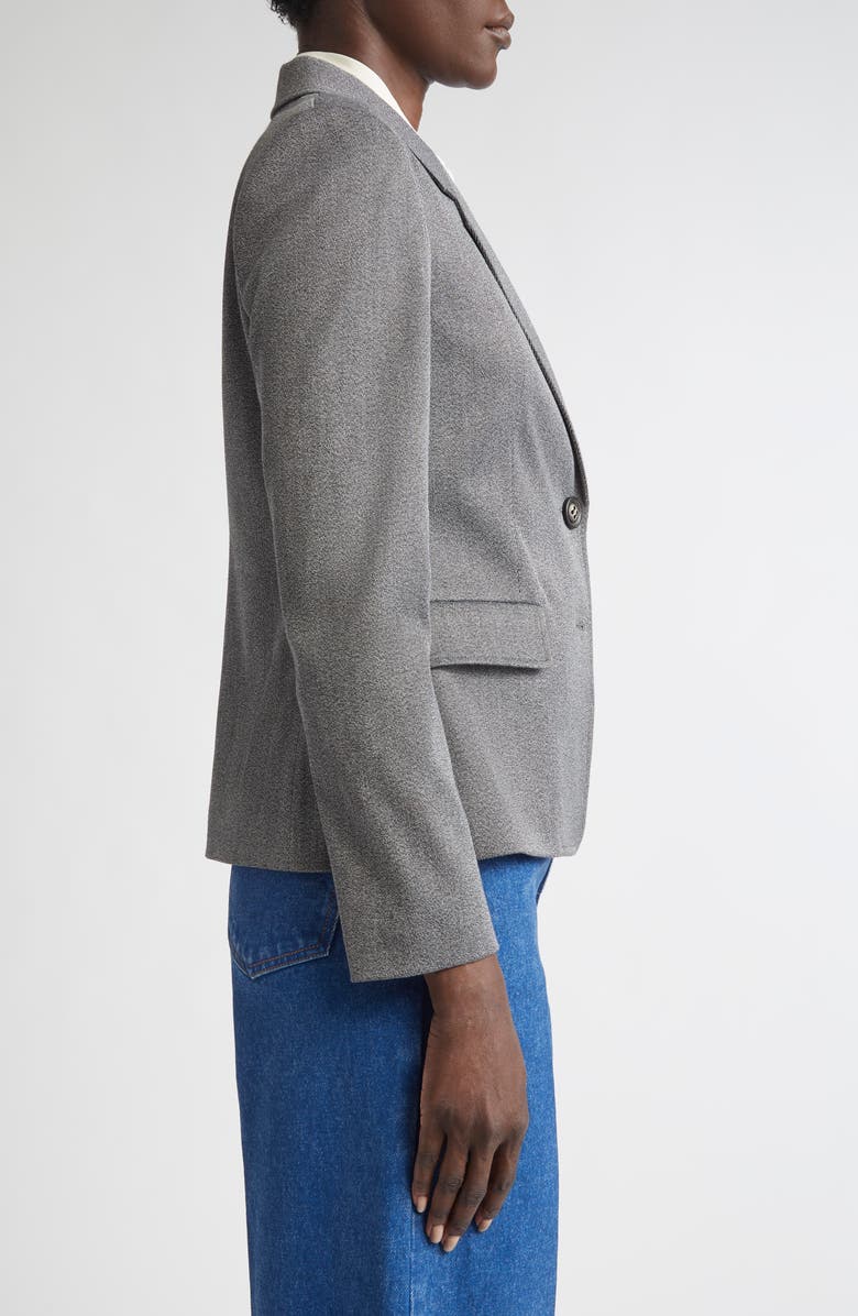 ST. JOHN Mélange Stretch Twill Jacket, Alternate, color, Medium Grey Melange
