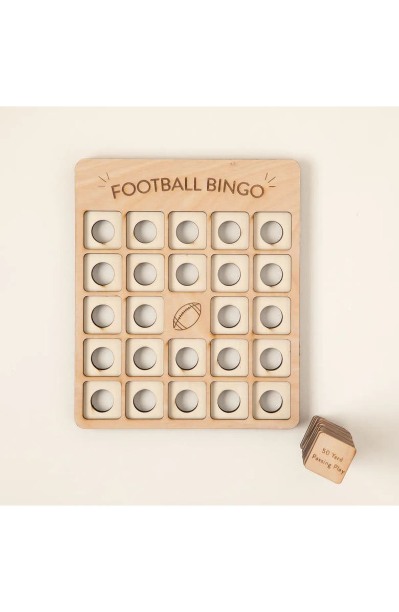 Uncommon Goods Football Bingo Set of 2 by Woodtech, Alternate, color, Beige