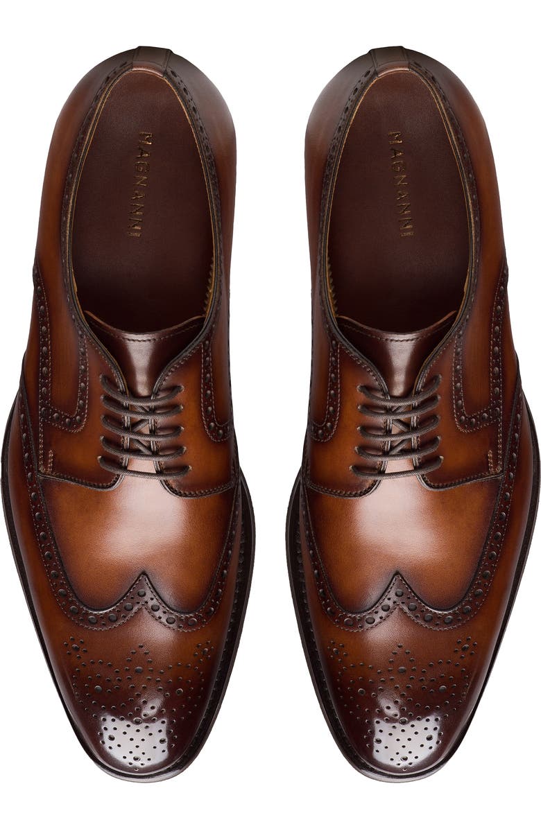 Magnanni Elian Wingtip Derby, Alternate, color, Cognac
