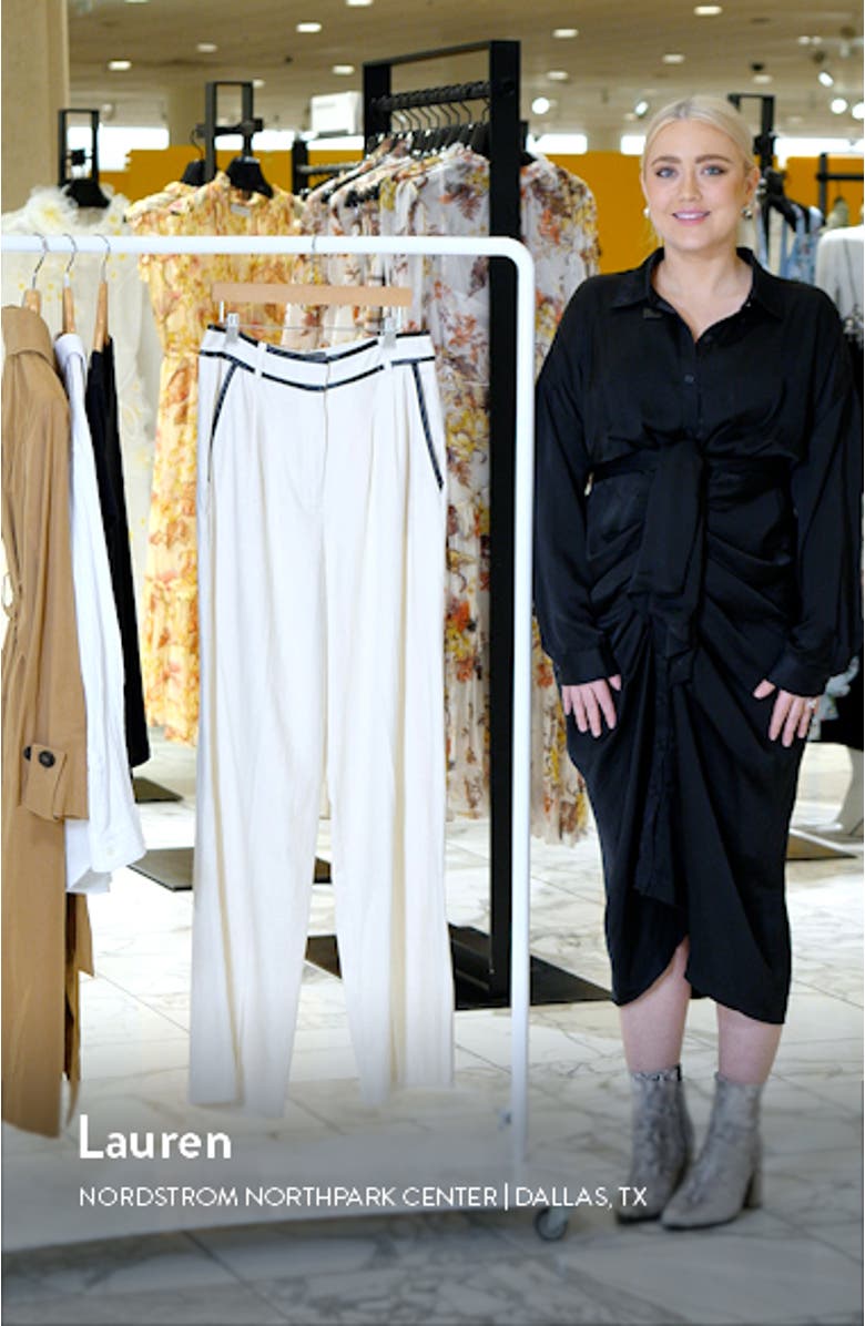 Pleated High Waist Wide Leg Crepe Trousers, sales video thumbnail