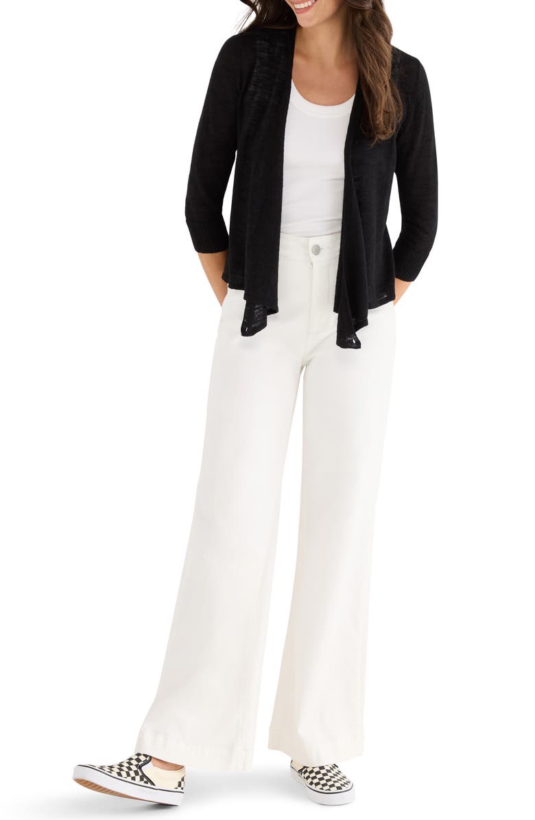 NIC+ZOE Slub Knit 4-Way Cardigan, Alternate, color, Black Onyx