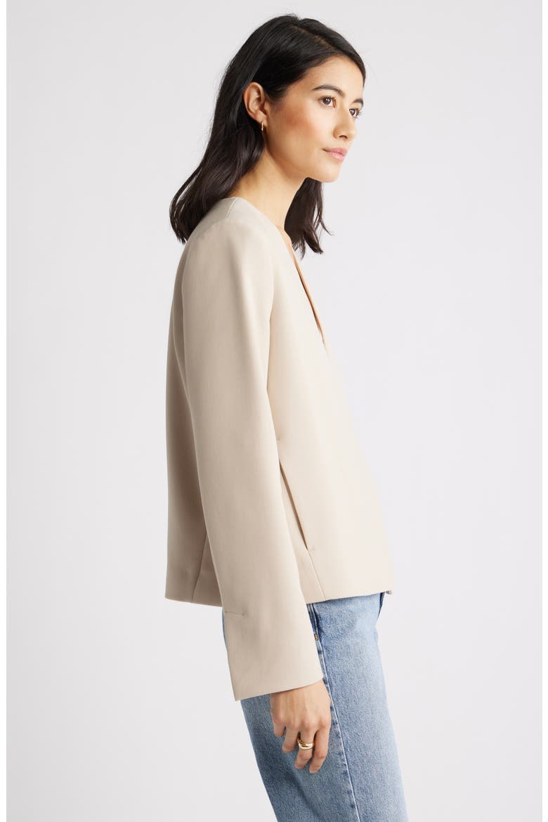 Collarless Blazer, Alternate, color, BEIGE HUMUS
