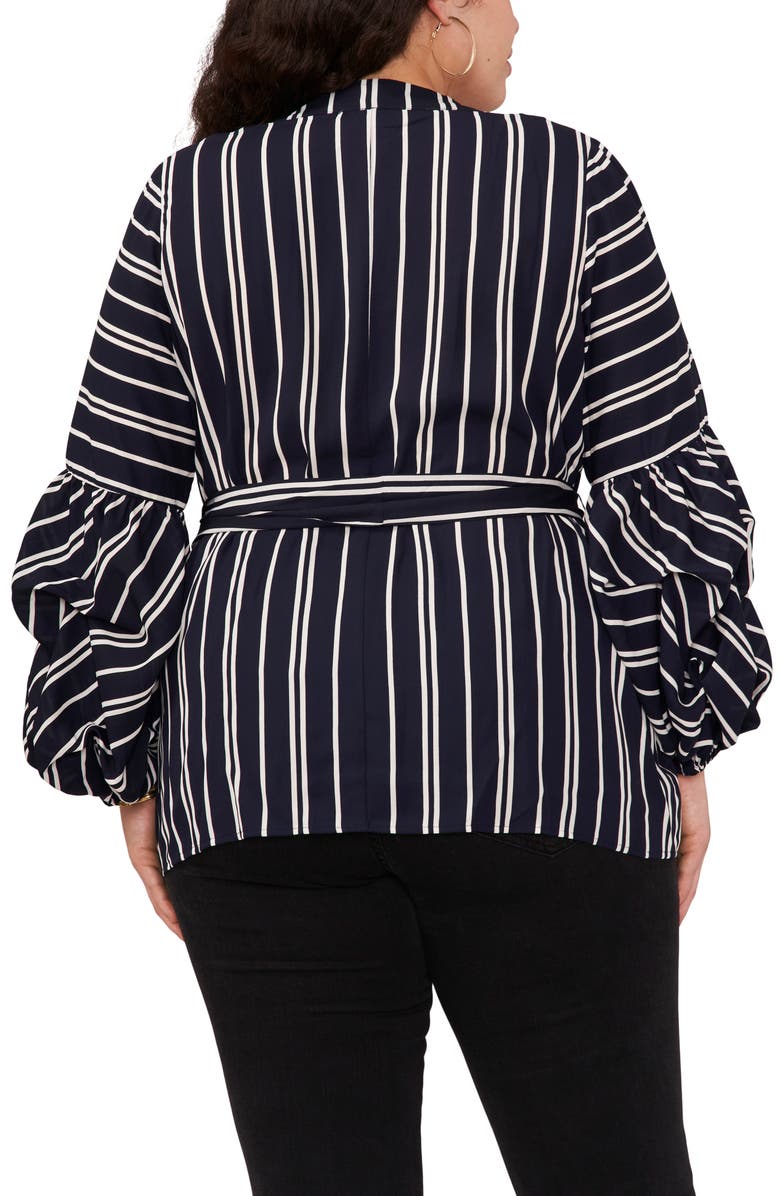 Vince Camuto Stripe Balloon Sleeve Button-Up Top, Alternate, color,