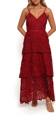 Petal & Pup Elijah Lace Tulle Tiered Maxi Dress