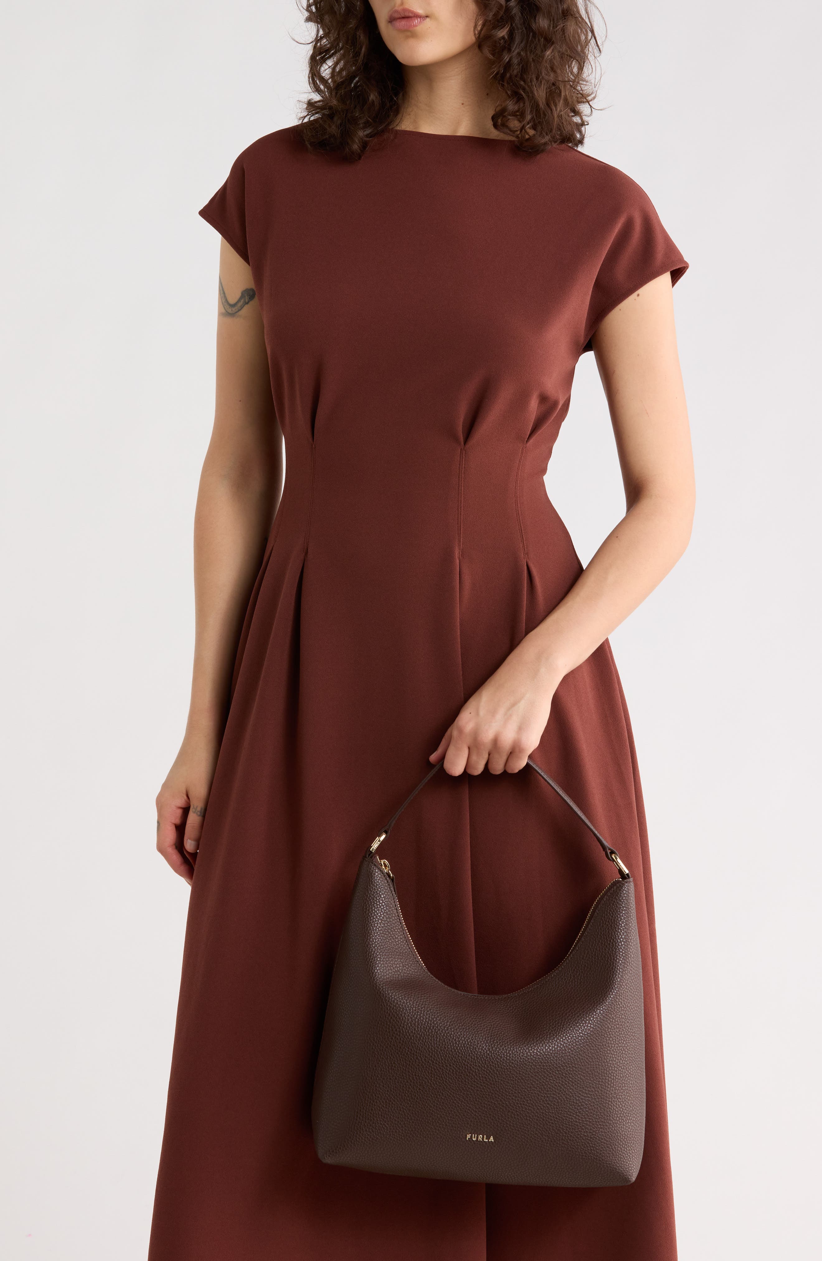 Furla Hecate Hobo Shoulder Bag, Alternate, color, Cioccolato