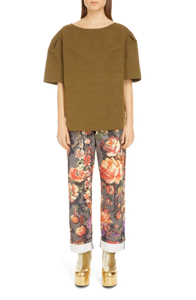 Dries Van Noten Creoly Linen & Cotton Top, Alternate, color, 