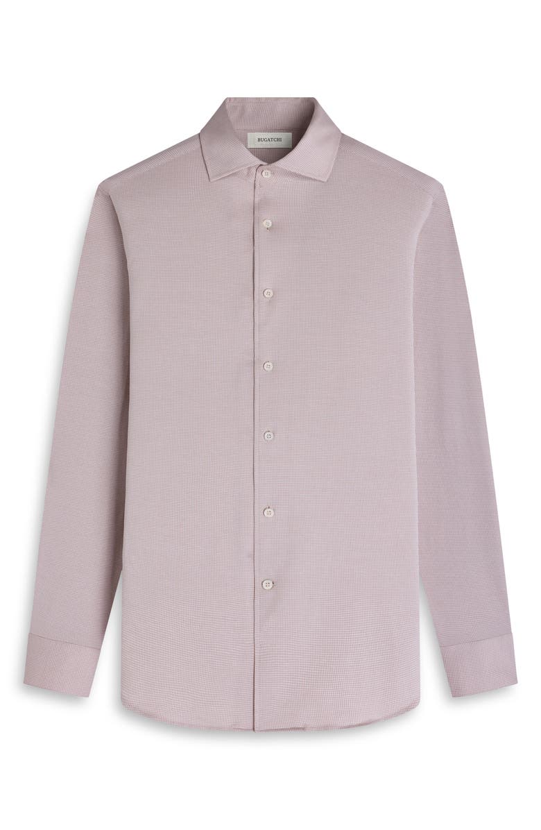 Bugatchi Devon OoohCotton<sup>®</sup> Houndstooth Button-Up Shirt, Alternate, color, Sand