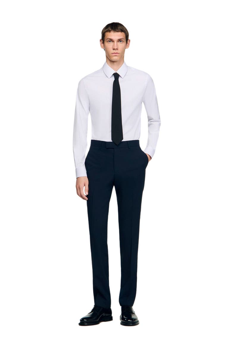 Wool suit trousers, Alternate, color, Navy blue