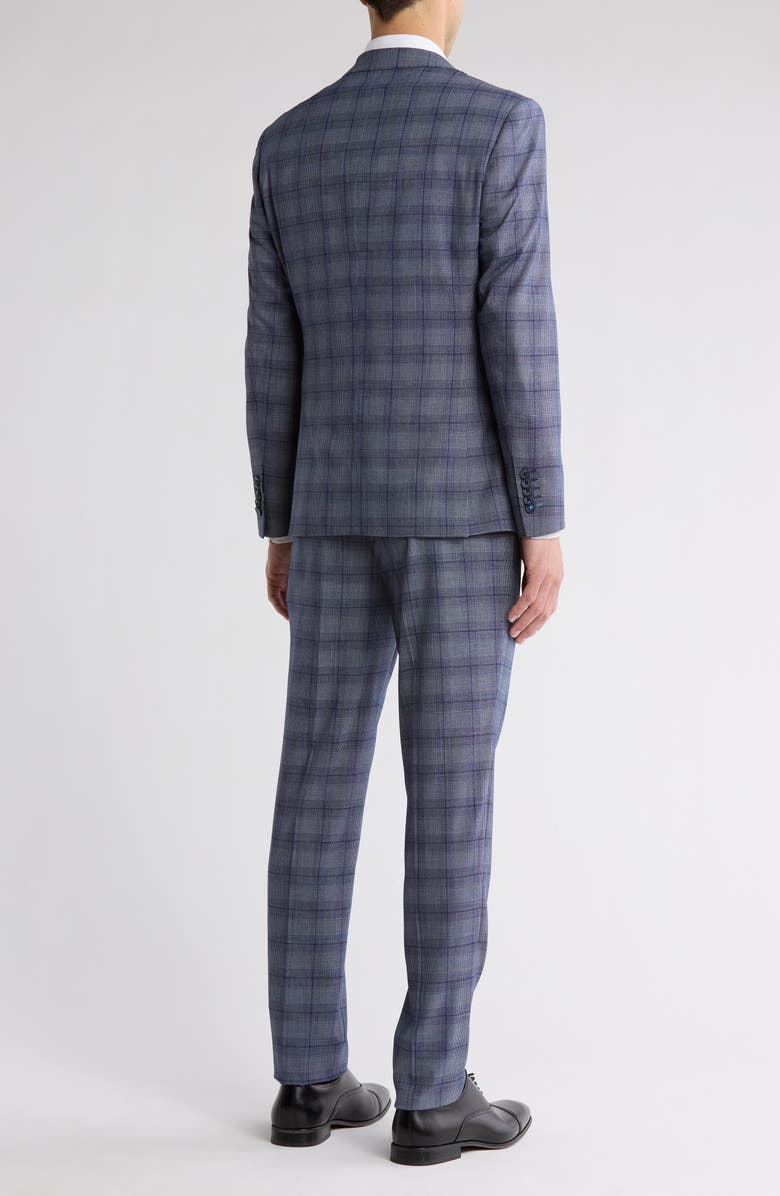 English Laundry Plaid Navy Mélange Suit, Alternate, color, Navy