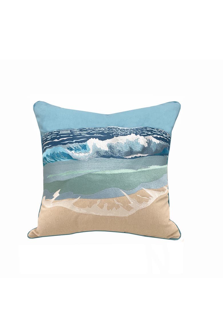 Surf Breaker Indoor/Outdoor Accent Throw Pillow, Main, color, Blue