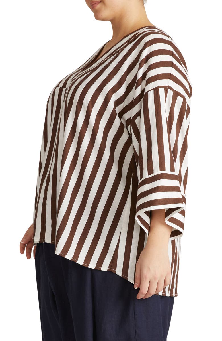 Universal Standard Elio Print Linen Blend Top, Alternate, color, 