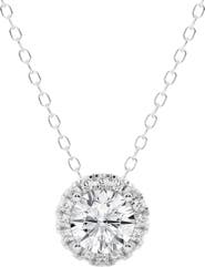 Badgley Mischka Collection Lab Created Diamond Halo Necklace - 1.75ctw
