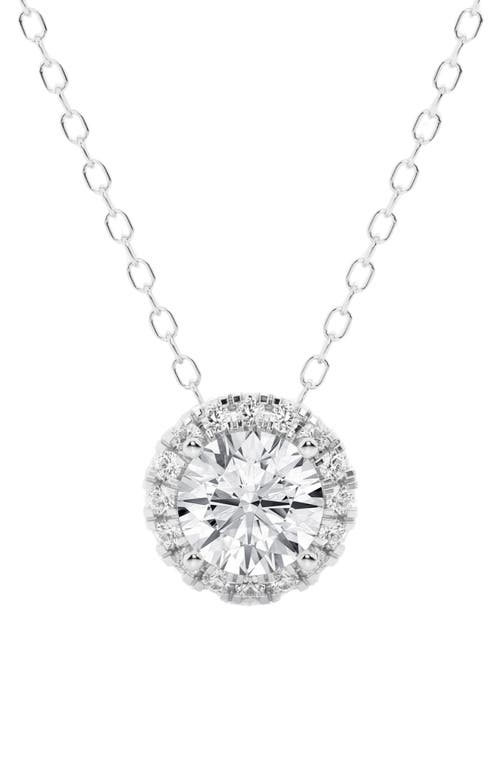 Badgley Mischka Collection Lab Created Diamond Halo Necklace In 1.75 Ctw White Gold