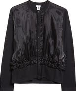 Noir Kei Ninomiya Mixed Media Wool & Organdy Cardigan