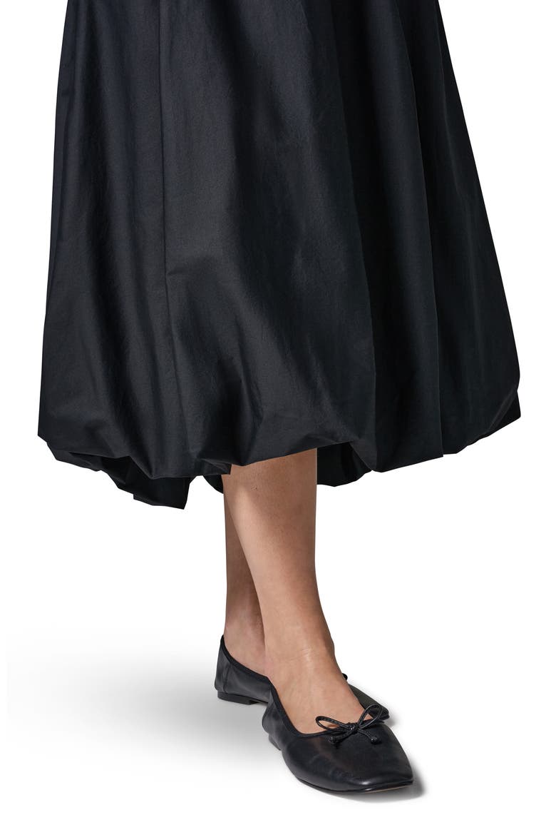 Stretch Poplin Bubble Skirt, Alternate, color, BLACK