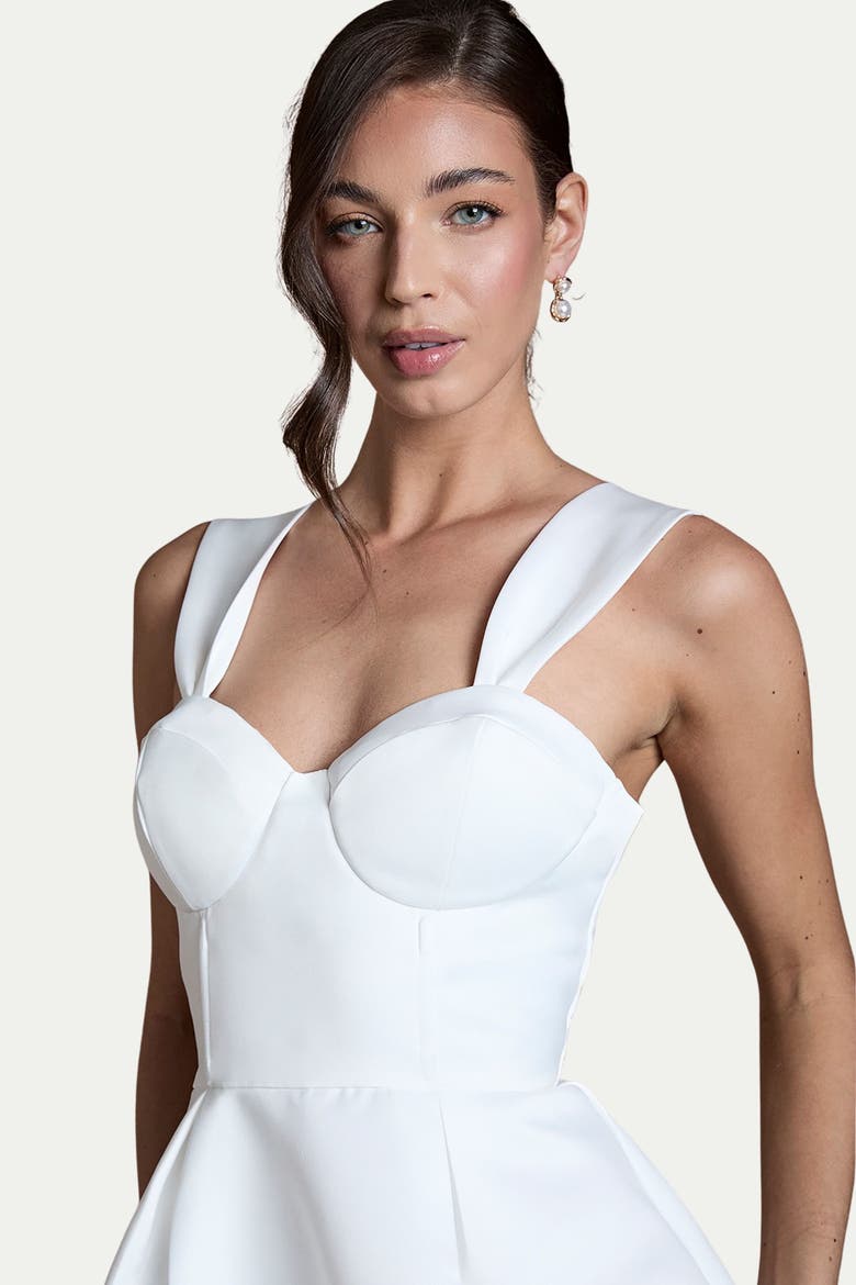 Fit And Flare Mini Wedding Dress, Alternate, color, Ivory