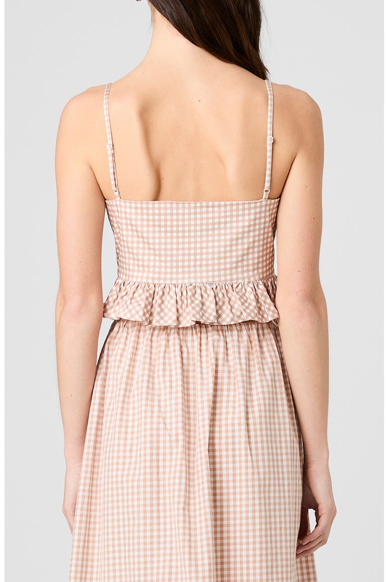 Lilah Gingham Crop Camisole, Alternate, color, PETITE GINGHAM ALMOND NUDE