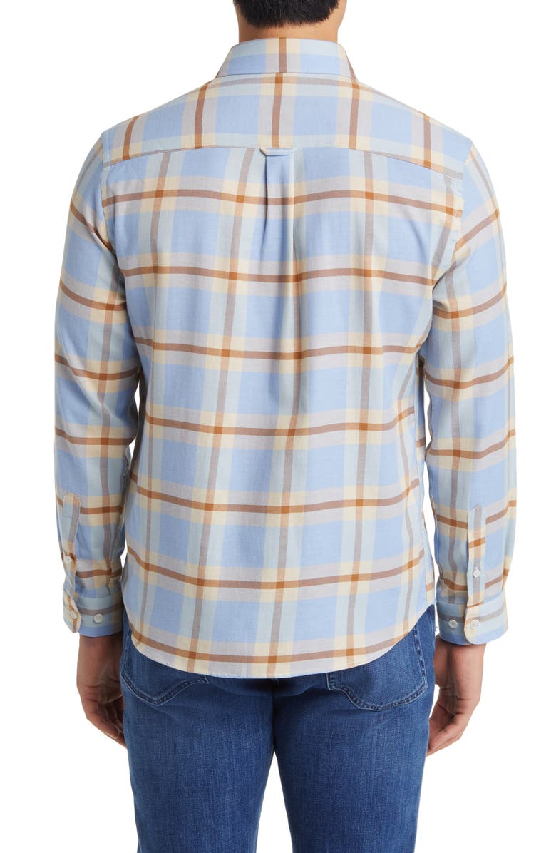 Stone Rose Tartan Plaid Dry Touch<sup>®</sup> Performance Button-Up Shirt, Alternate, color, Light Blue