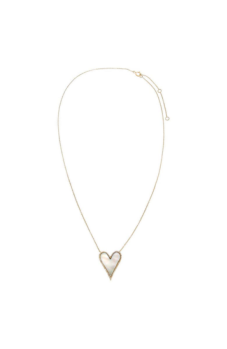 BY ADINA EDEN Large Diamond Pave Outlined Colored Stone Heart Necklace 14K, Alternate, color,