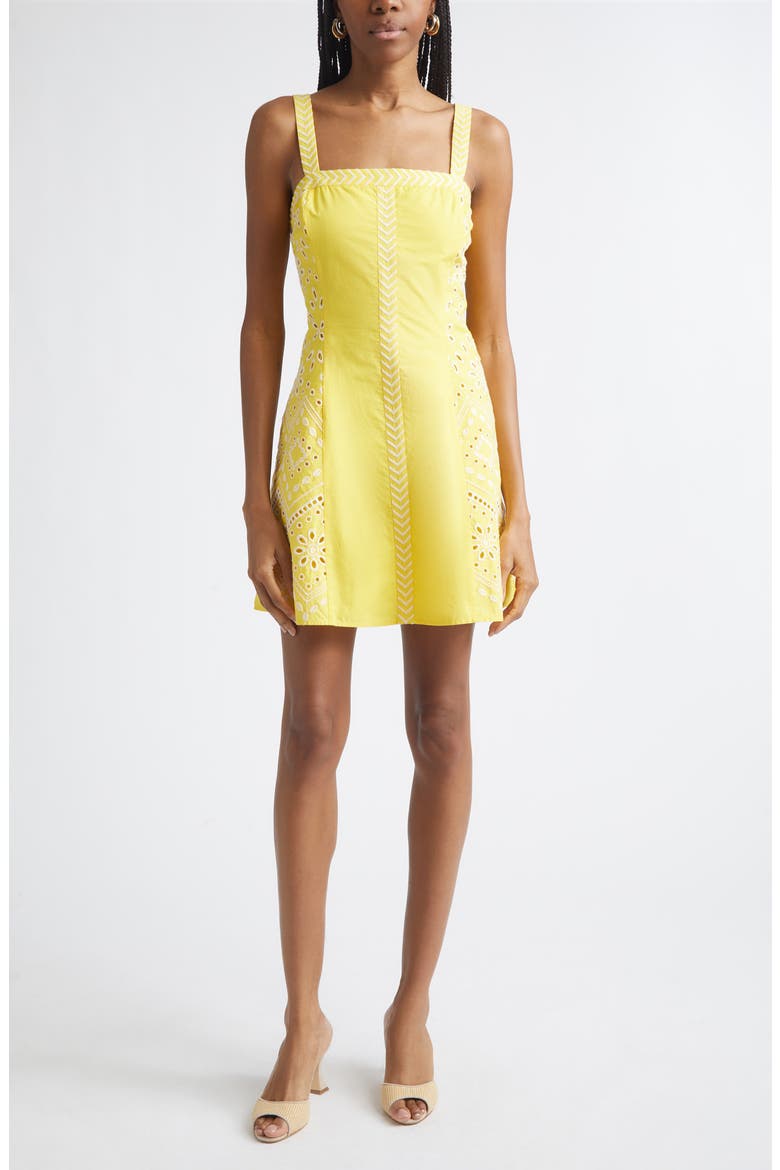Fawn Eyelet Embroidery Minidress, Main, color, SUNSHINE