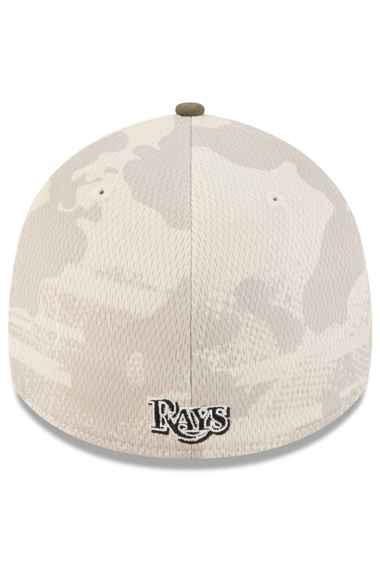 Men's New Era Light Beige/Olive Tampa Bay Rays 2025 Armed Forces Day 39THIRTY Flex Hat, Alternate, color, Light Beige
