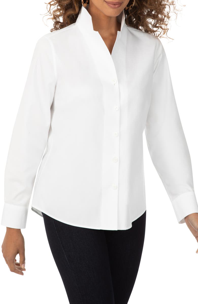 Foxcroft Non-Iron Notched Collar Button-Up Shirt, Alternate, color, 