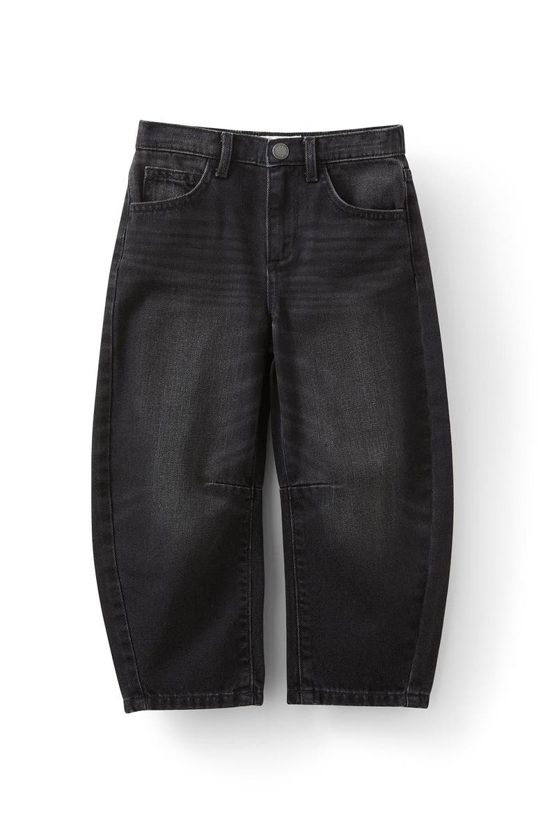 Cotton On Kids Kid's Unisex Barrel Leg Denim Jean, Main, color, Balmoral Black