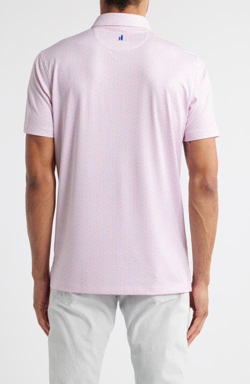 Johnnie-o Emillio Geo Print Prep-formance Golf Polo In Lobster