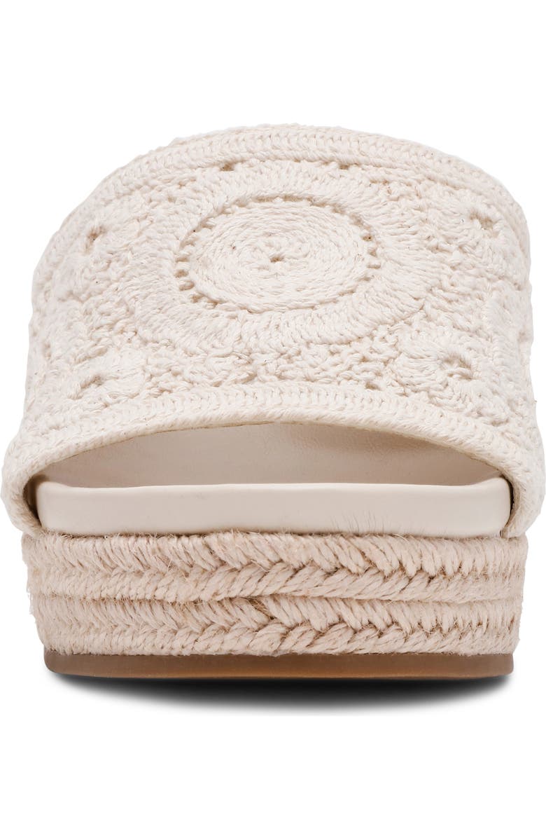 Anne Klein Effy Espadrille Slide Sandal, Alternate, color, Creme Crochet