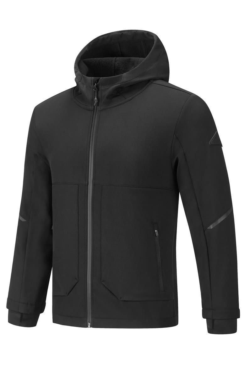 Tofino Junior - Kid's Fleece Lined Softshell Windbreaker, Alternate, color, BLACK