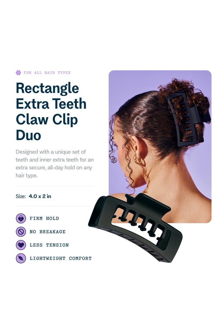 Double Claw Clip Duo, Alternate, color, Black