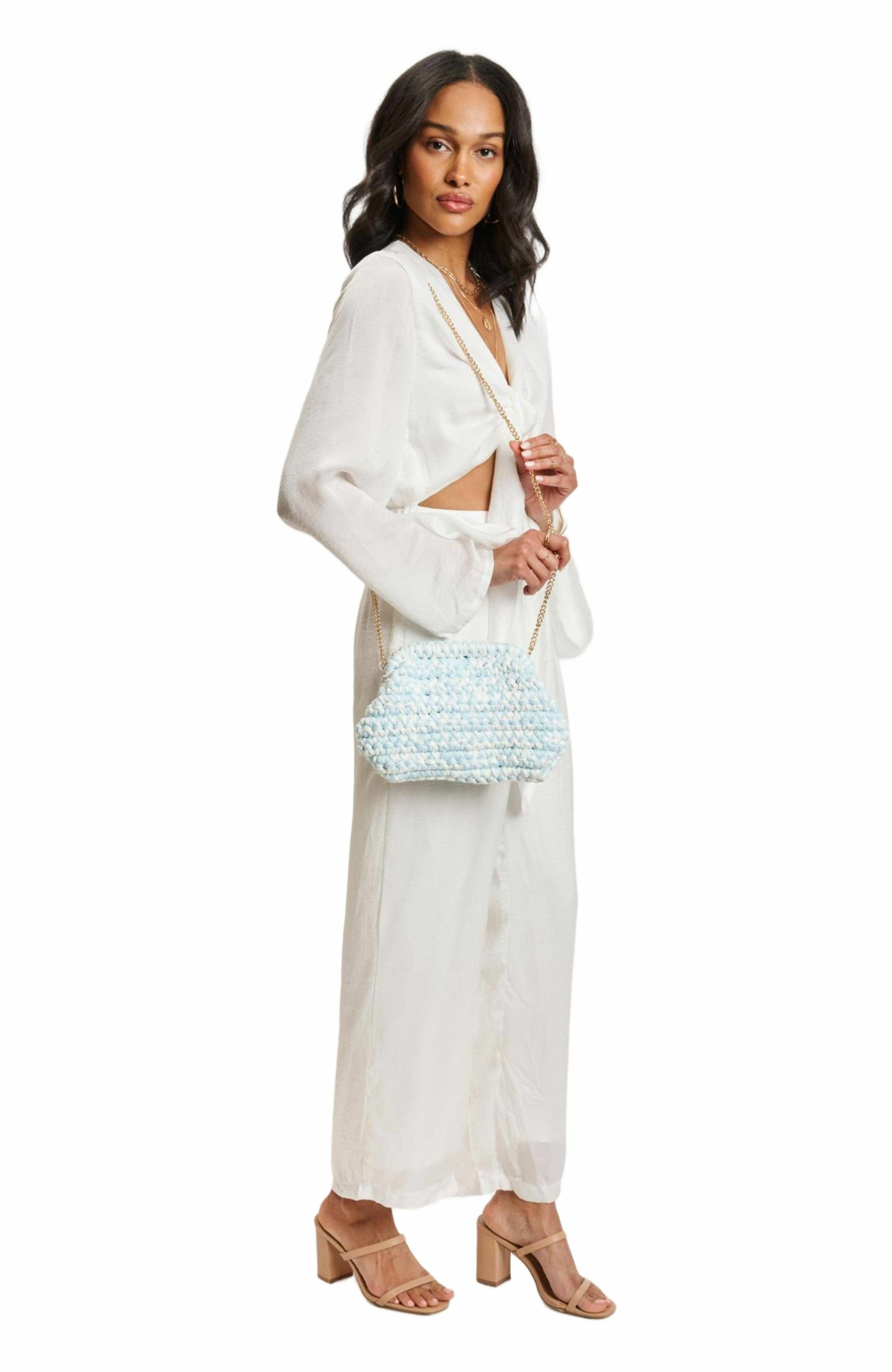 MODA LUXE Raya Clutch, Alternate, color, Ice Blue