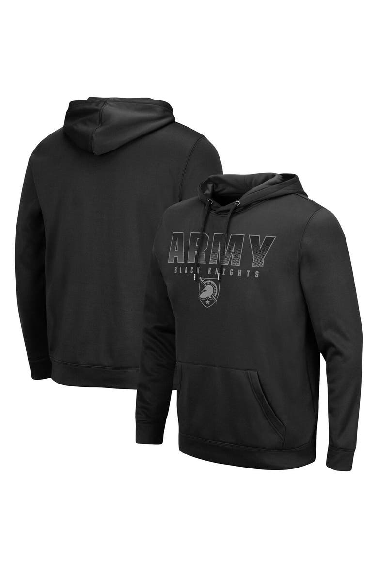Men's Colosseum Black Army Black Knights Blackout 3.0 Pullover Hoodie, Main, color, Black