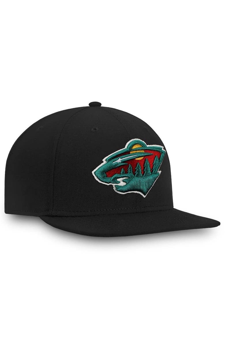 FANATICS Men's Fanatics Black Minnesota Wild Core Fitted Hat, Alternate, color, 