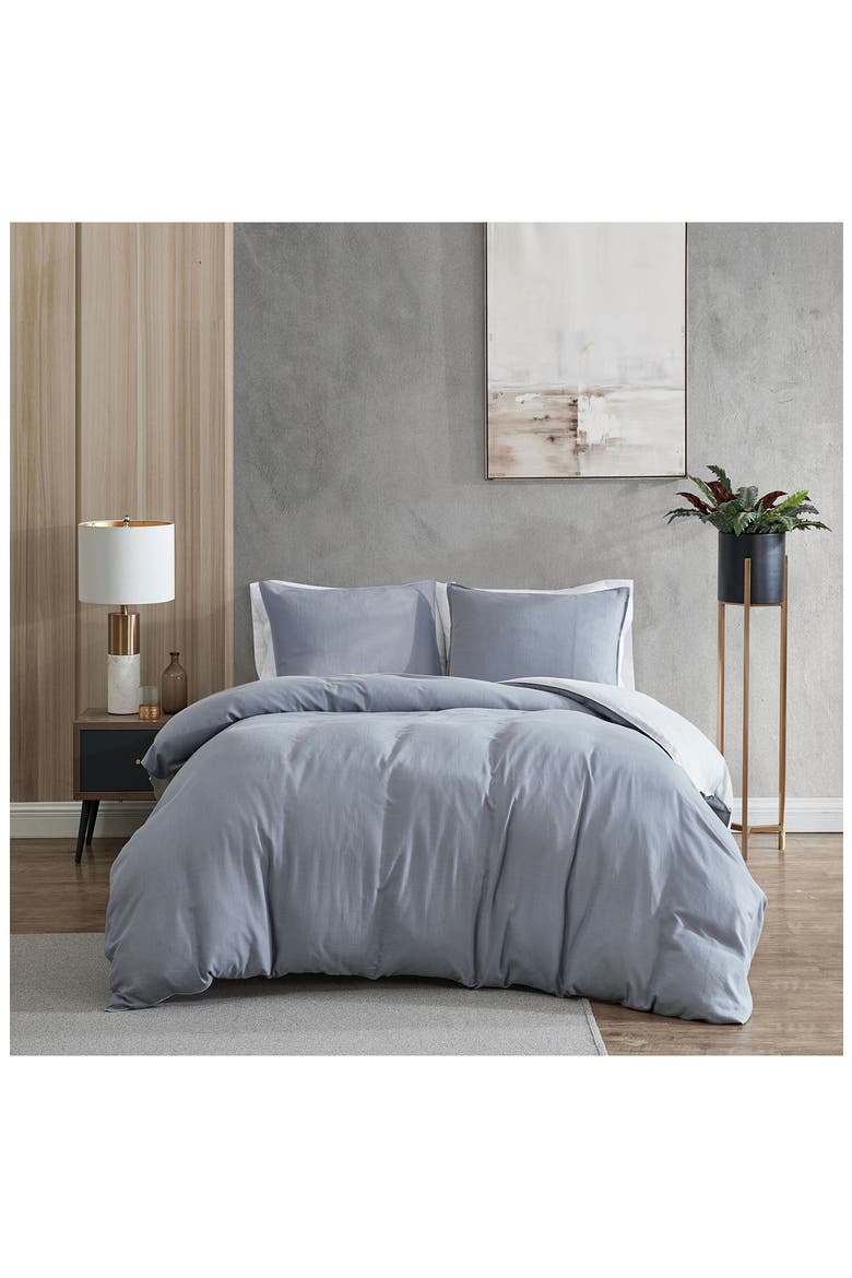 Nila Solid Comforter Set, Alternate, color, SMOKE / GREY