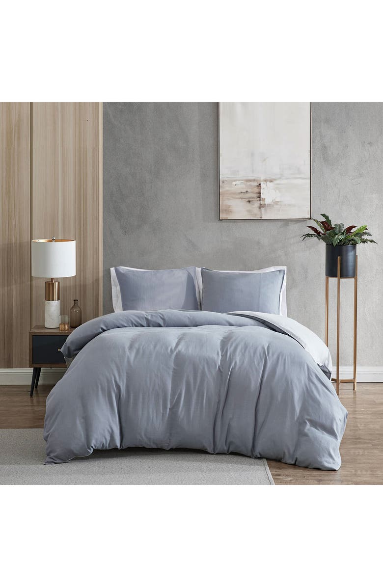 Kenneth Cole Nila Solid Comforter Set, Alternate, color, Smoke / Grey