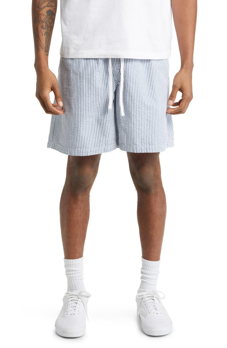 Vans Stripe Cotton Seersucker Shorts, Main, color, 