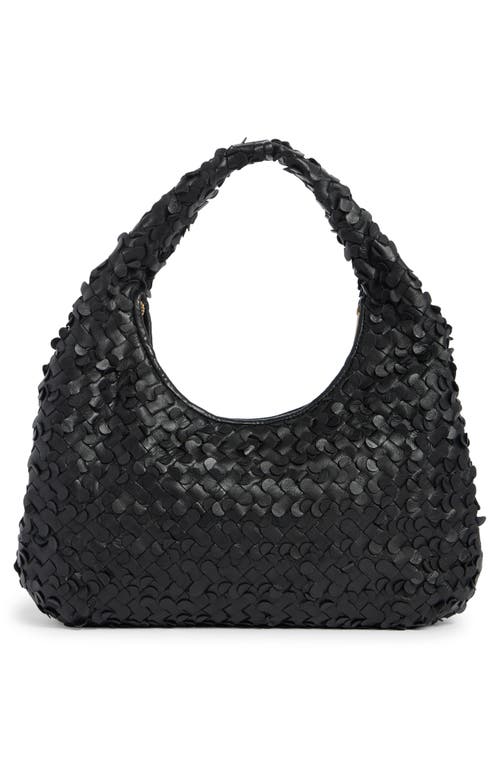 Sam Edelman Bianka Woven Leather Hobo Bag In Black