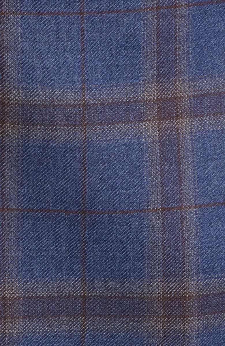 Peter Millar Flynn Classic Fit Navy & Brown Plaid Wool Sport Coat, Alternate, color, Blue