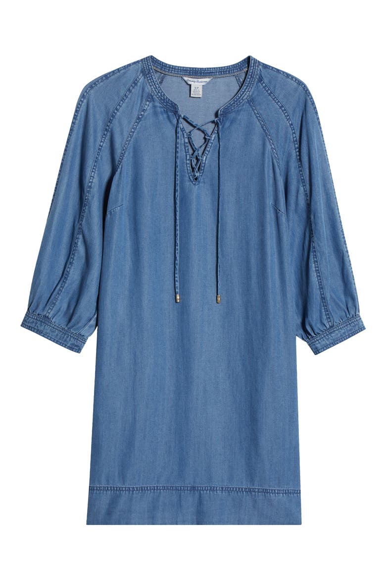 lace up chambray dress Madewell Chambray Lace-up Shift Dress S Sleeveless Cute Casual pockets
