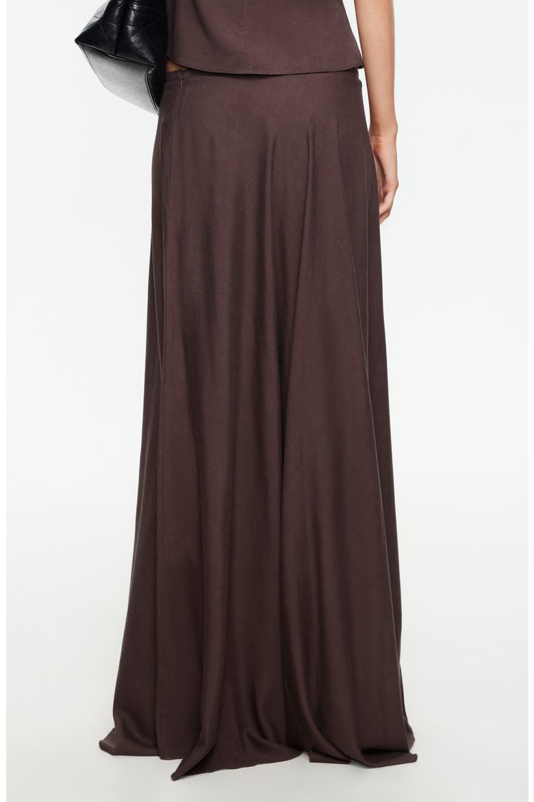Halcycon Linen Blend Maxi Skirt, Alternate, color, BROWN