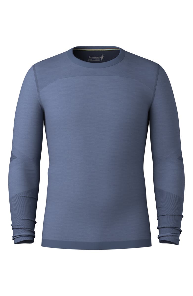 Smartwool Intraknit<sup>™</sup> Thermal Base Layer Long Sleeve Merino Wool Blend Top, Alternate, color, Nightfall Blue