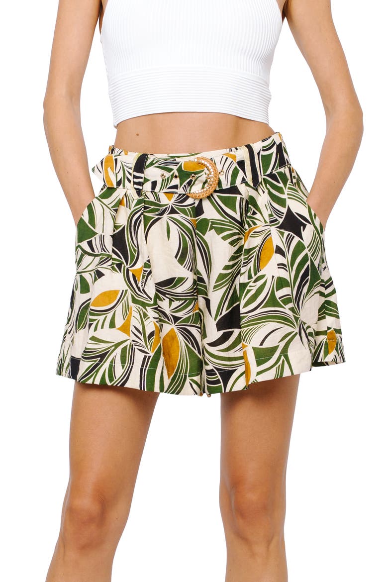 Aryvia Belted Shorts, Alternate, color, CREAM MULTI